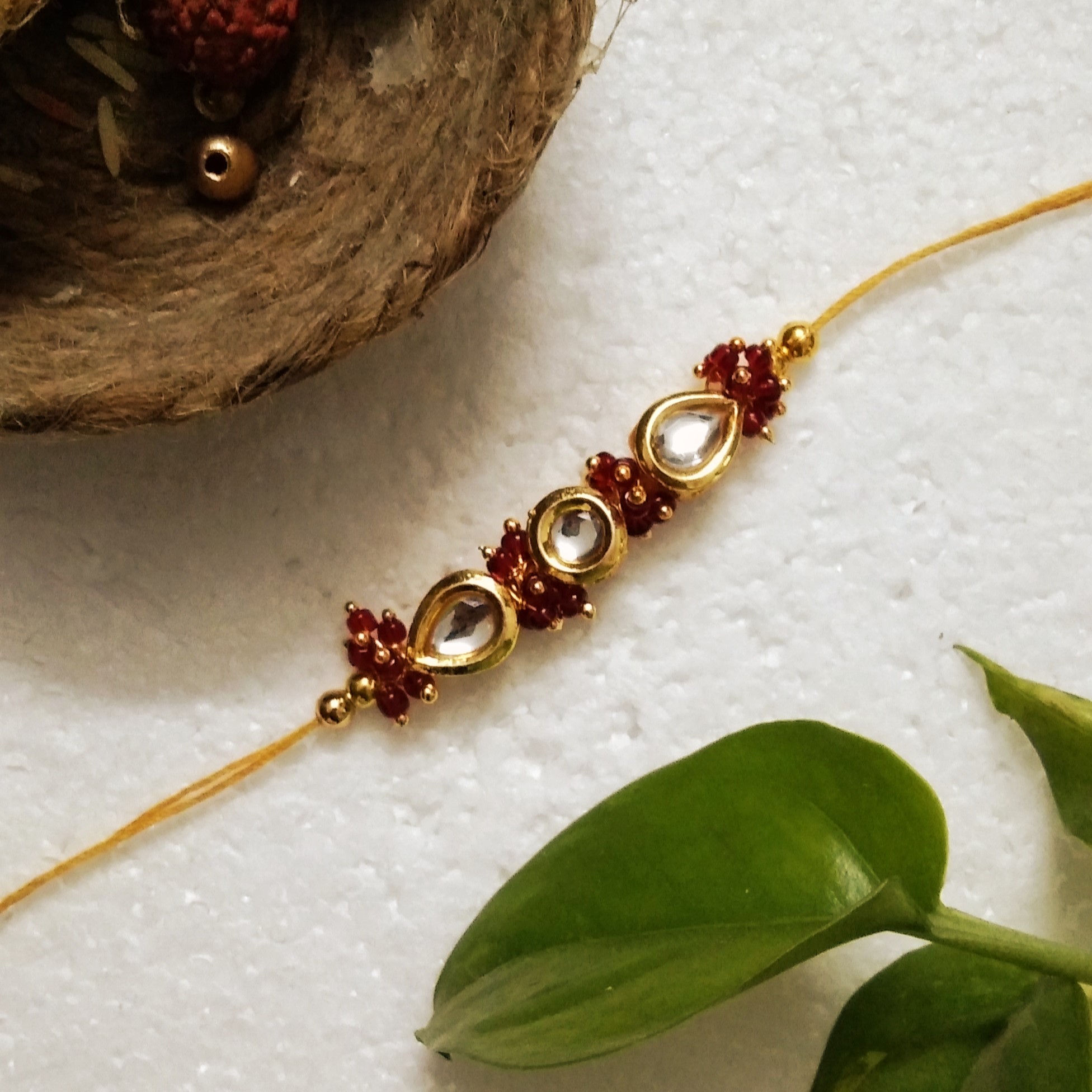 Acrylic Beads, Kundan Beads Rakhi for Festive Gifting